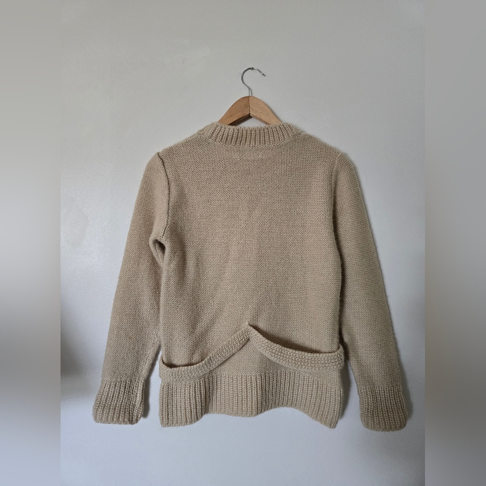 Vintage Montaldo's Wool Blend Beige Womens Knit Sweater Small Made In Italy - Picture 8 of 8